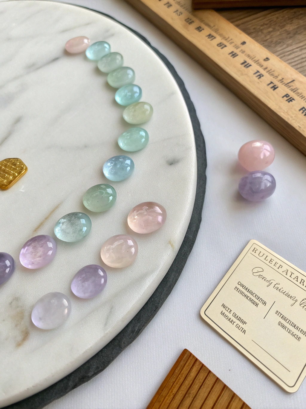 Faceted sapphire, ruby, and natural emerald specimens