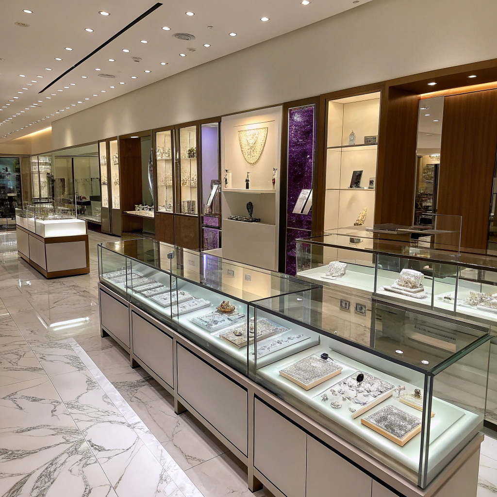 High-end luxury jewellery boutique salon vitrine display